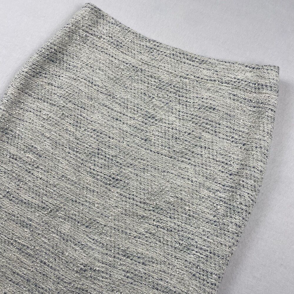 Ann Taylor Tweed Ivory/Light Blue Speckled Skirt-8